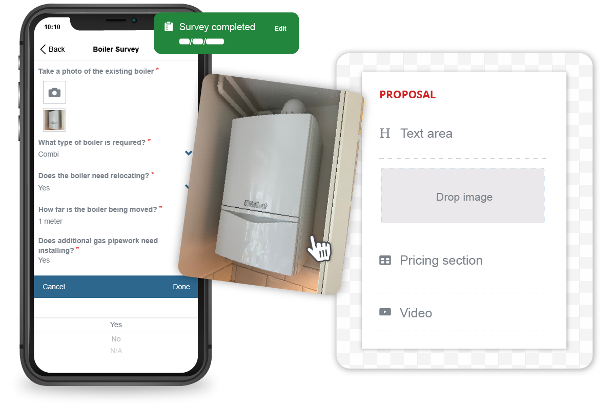 Incorporate survey notes and images into your proposals
