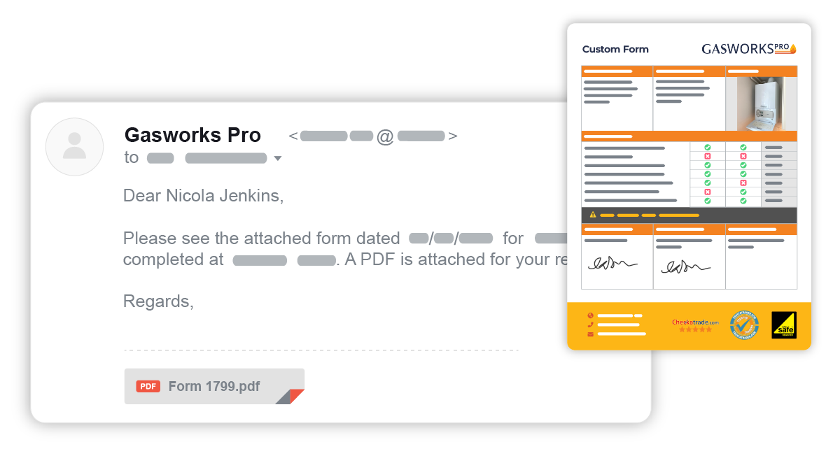 Email custom forms with a click of a button