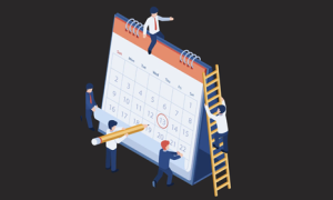 image of diary with office admins working on scheduling and dispatching