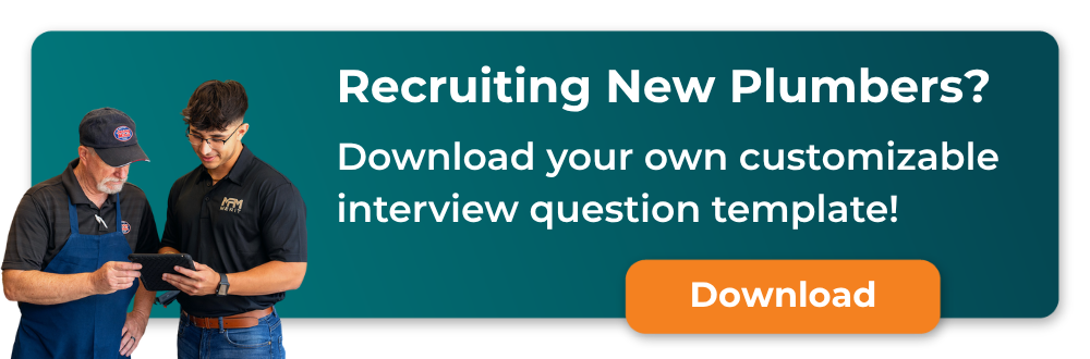 recruit new plumbers with this customizable interview question template