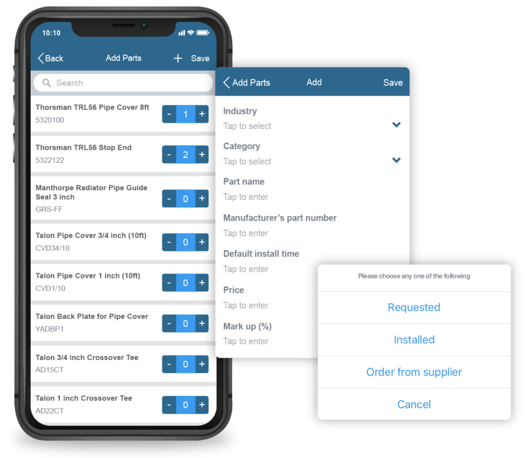hvac price book parts inventory management
