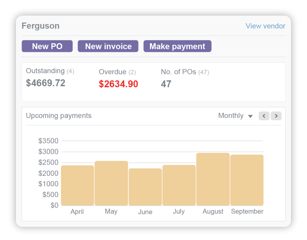 HVAC inventory management vendor payments invoice and receipts